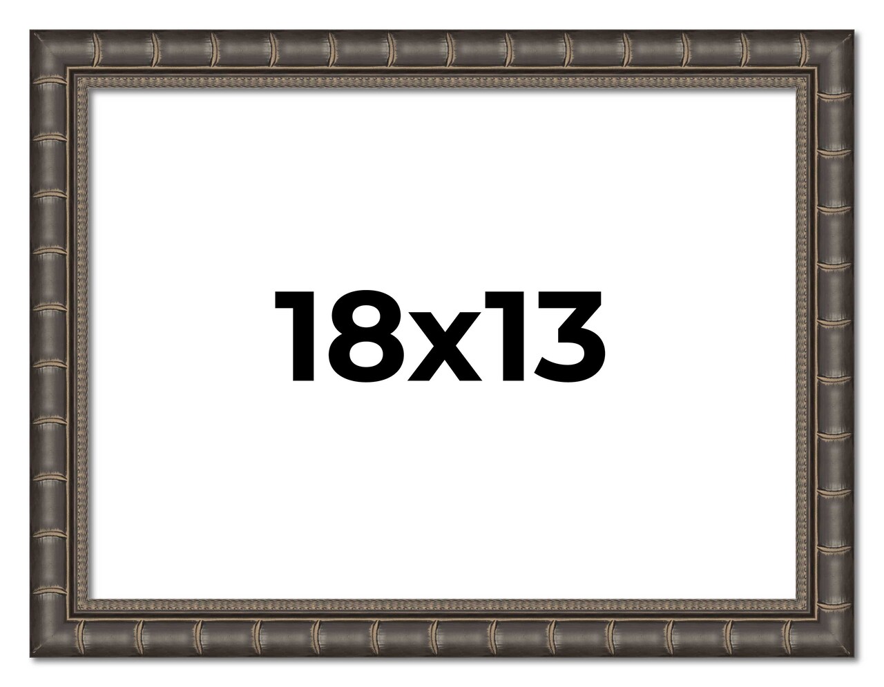 18x13 Black Modern Bamboo Picture Frame - UV Acrylic, Foam Board Backing, Hanging Hardware